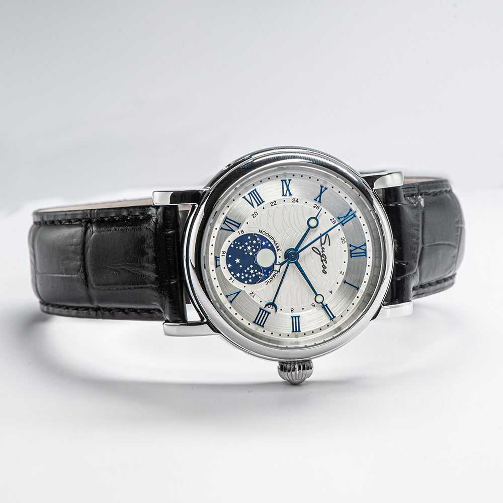 MoonPhase Master SU2108SZ Stainless-Steel Moon Phase Blue Indices-TIME.SHOP