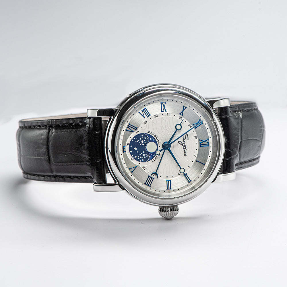 MoonPhase Master SU2108SZ Stainless-Steel Moon Phase Blue Indices-TIME.SHOP