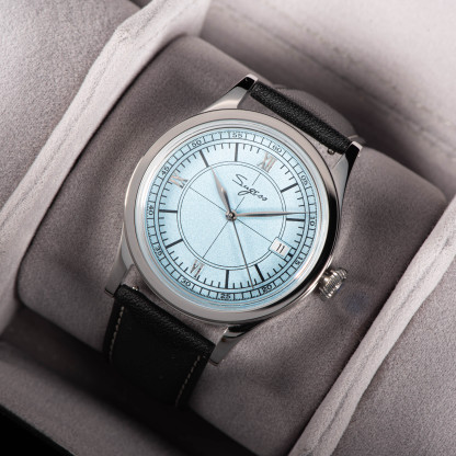 Heritage 411-3B Seagull 2130 Movement  Stainless Steel Case Deep Light Blue Dial SU4113BLB-TIME.SHOP