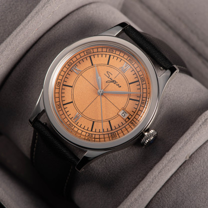 Heritage 411-3B Seagull 2130 Movement  Stainless Steel Case Deep Orange Dial SU4113BOR-TIME.SHOP