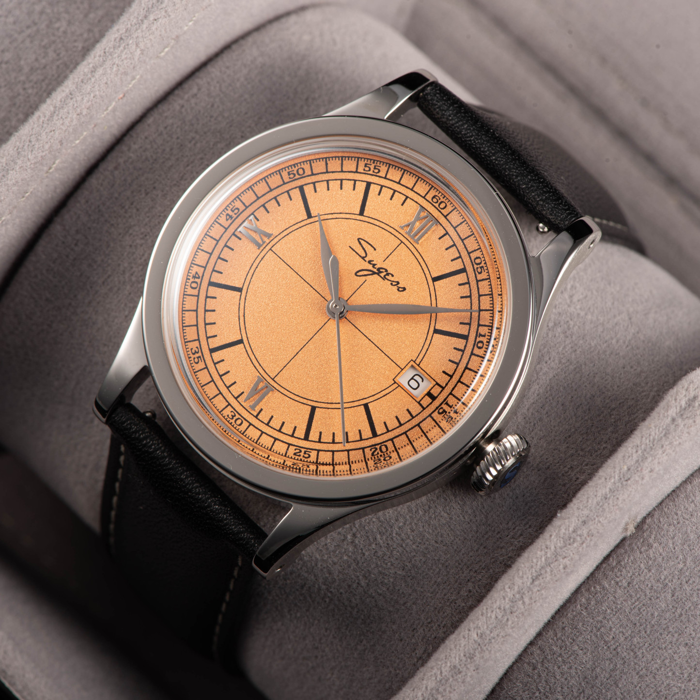 Heritage 411-3B Seagull 2130 Movement  Stainless Steel Case Deep Orange Dial SU4113BOR-TIME.SHOP
