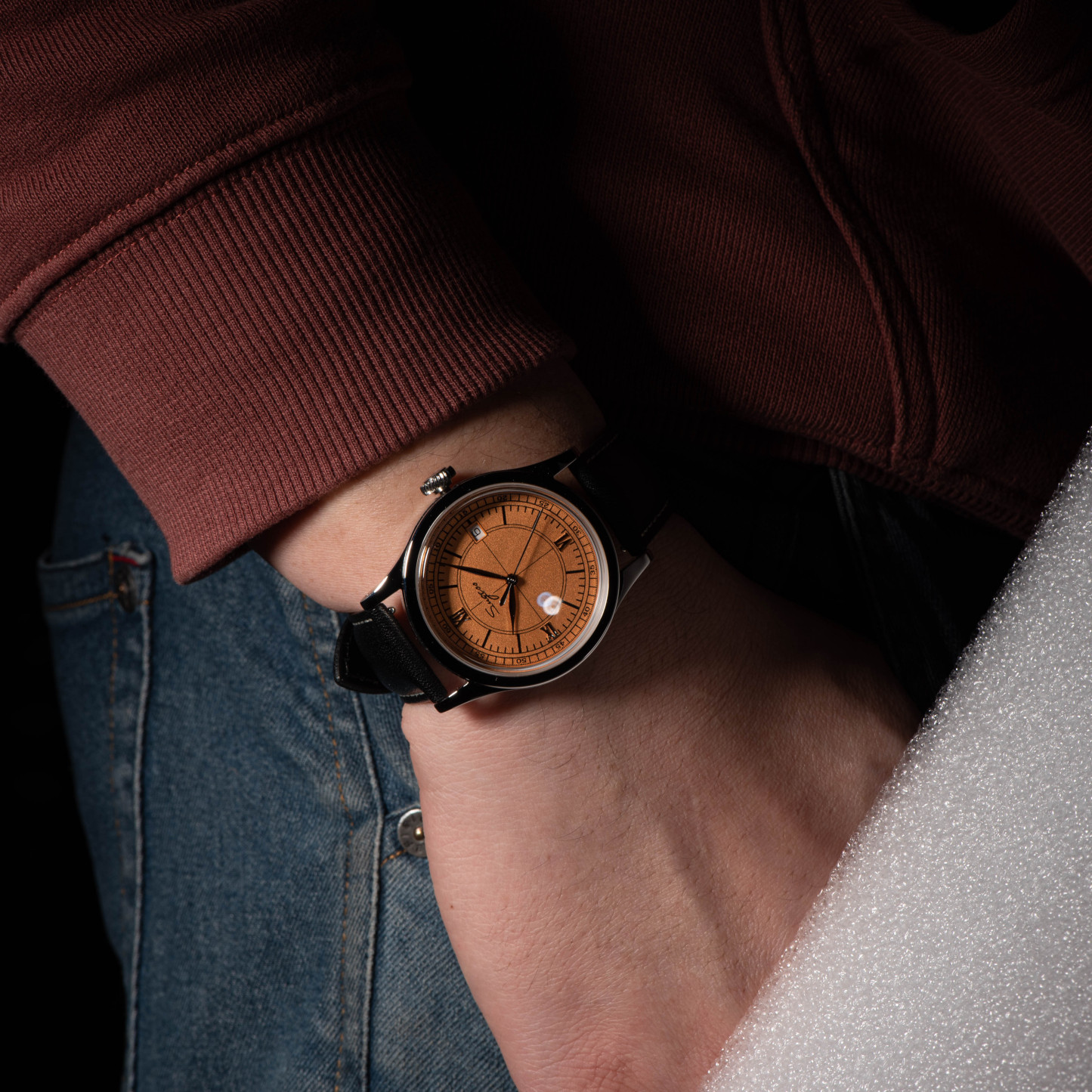 Heritage 411-3B Seagull 2130 Movement  Stainless Steel Case Deep Orange Dial SU4113BOR-TIME.SHOP