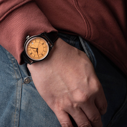 Heritage 411-3B Seagull 2130 Movement  Stainless Steel Case Deep Orange Dial SU4113BOR-TIME.SHOP