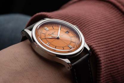 Heritage 411-3B Seagull 2130 Movement  Stainless Steel Case Deep Orange Dial SU4113BOR-TIME.SHOP