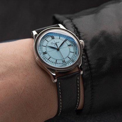 Heritage 411-3B Seagull 2130 Movement  Stainless Steel Case Deep Light Blue Dial SU4113BLB-TIME.SHOP