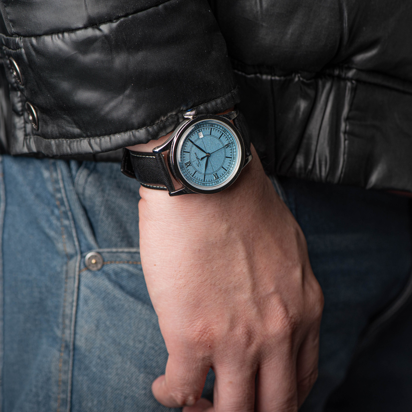 Heritage 411-3B Seagull 2130 Movement  Stainless Steel Case Deep Light Blue Dial SU4113BLB-TIME.SHOP