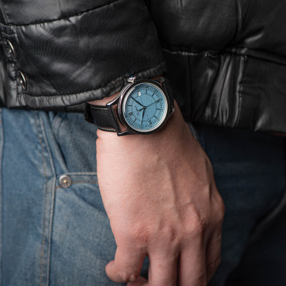 Heritage 411-3B Seagull 2130 Movement  Stainless Steel Case Deep Light Blue Dial SU4113BLB-TIME.SHOP