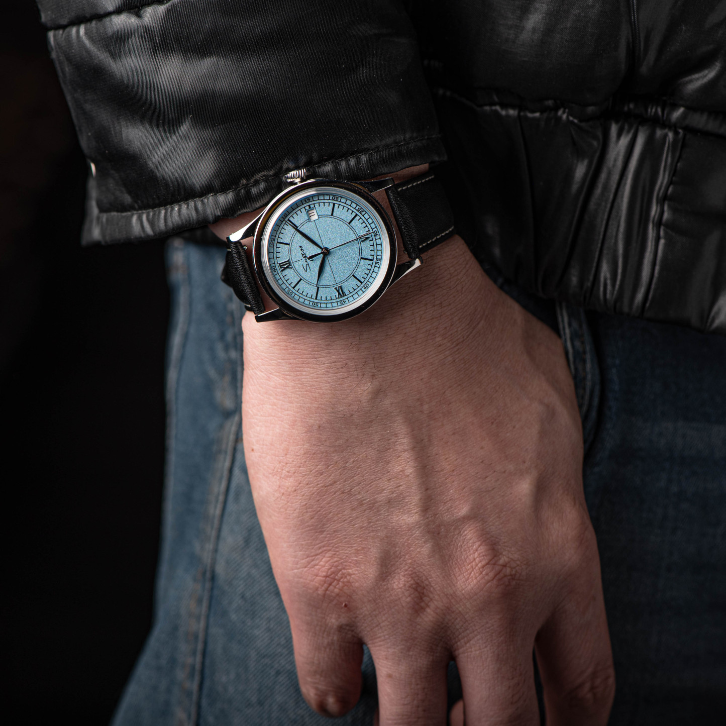 Heritage 411-3B Seagull 2130 Movement  Stainless Steel Case Deep Light Blue Dial SU4113BLB-TIME.SHOP