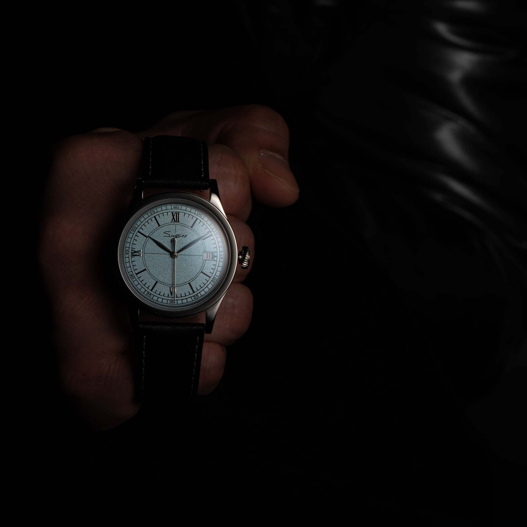 Heritage 411-3B Seagull 2130 Movement  Stainless Steel Case Deep Light Blue Dial SU4113BLB-TIME.SHOP