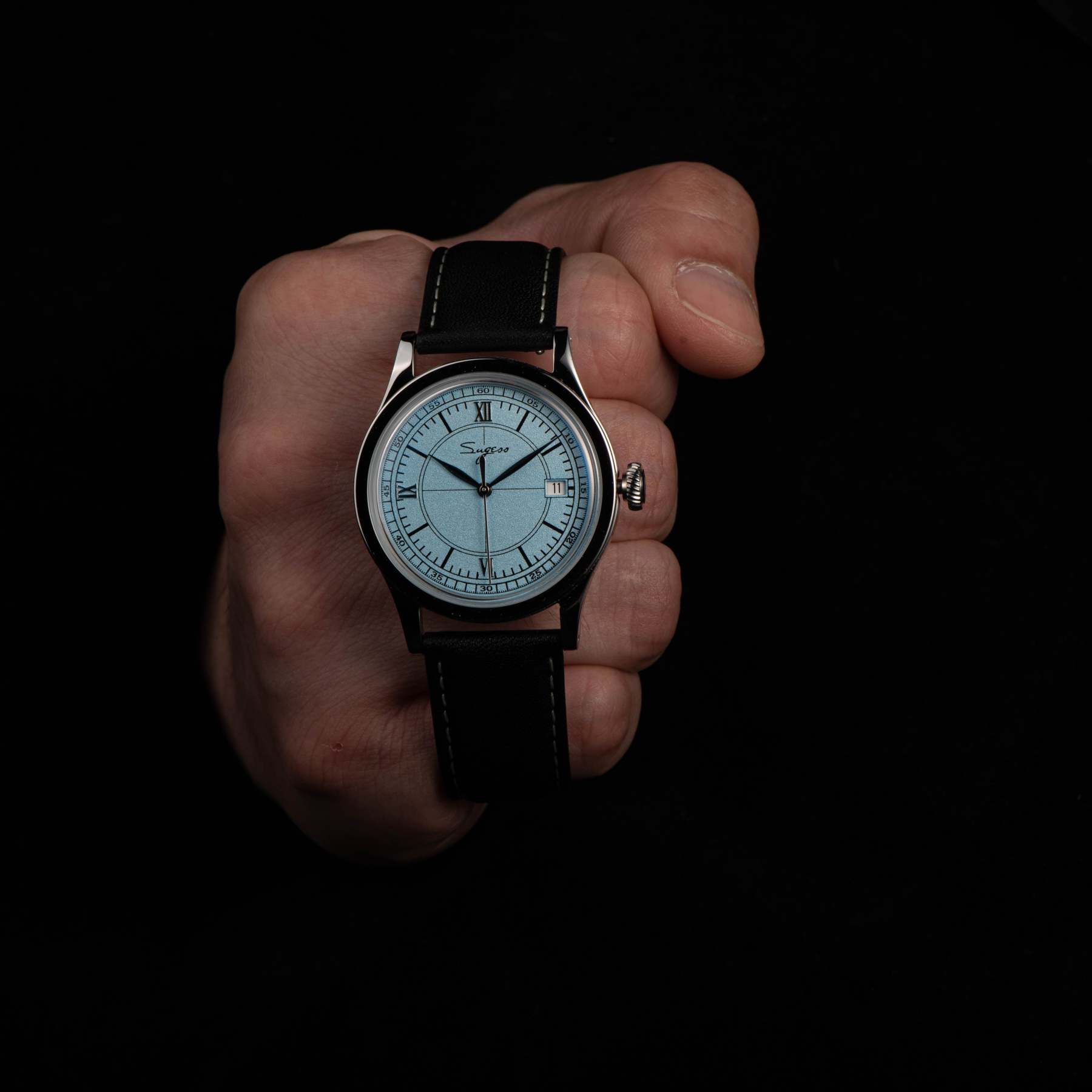 Heritage 411-3B Seagull 2130 Movement  Stainless Steel Case Deep Light Blue Dial SU4113BLB-TIME.SHOP