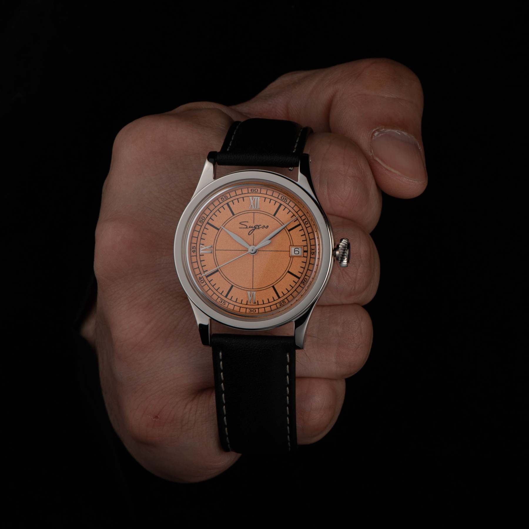 Heritage 411-3B Seagull 2130 Movement  Stainless Steel Case Deep Orange Dial SU4113BOR-TIME.SHOP