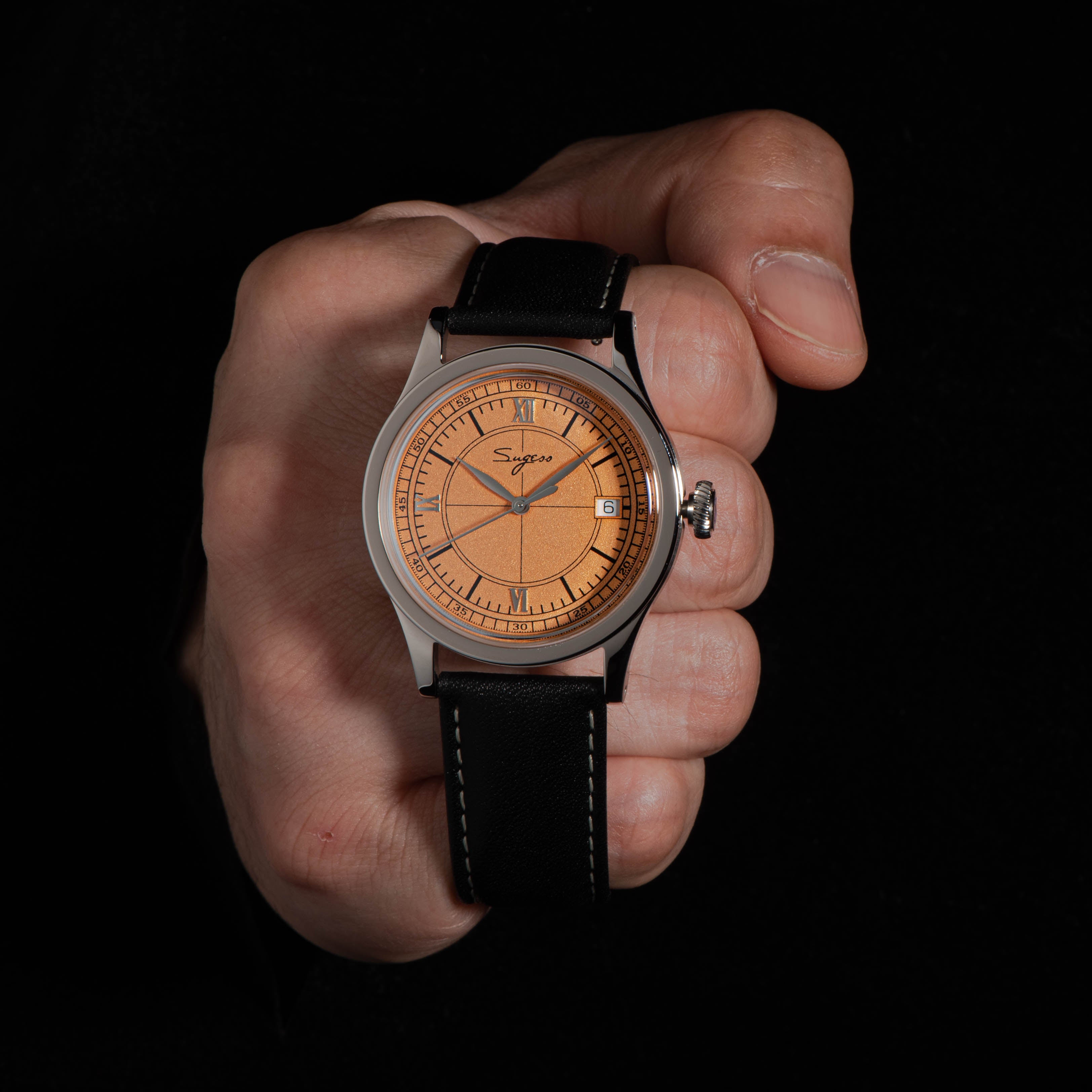 Heritage 411-3B Seagull 2130 Movement  Stainless Steel Case Deep Orange Dial SU4113BOR-TIME.SHOP