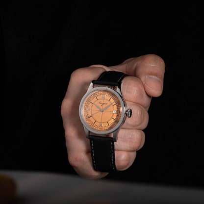 Heritage 411-3B Seagull 2130 Movement  Stainless Steel Case Deep Orange Dial SU4113BOR-TIME.SHOP