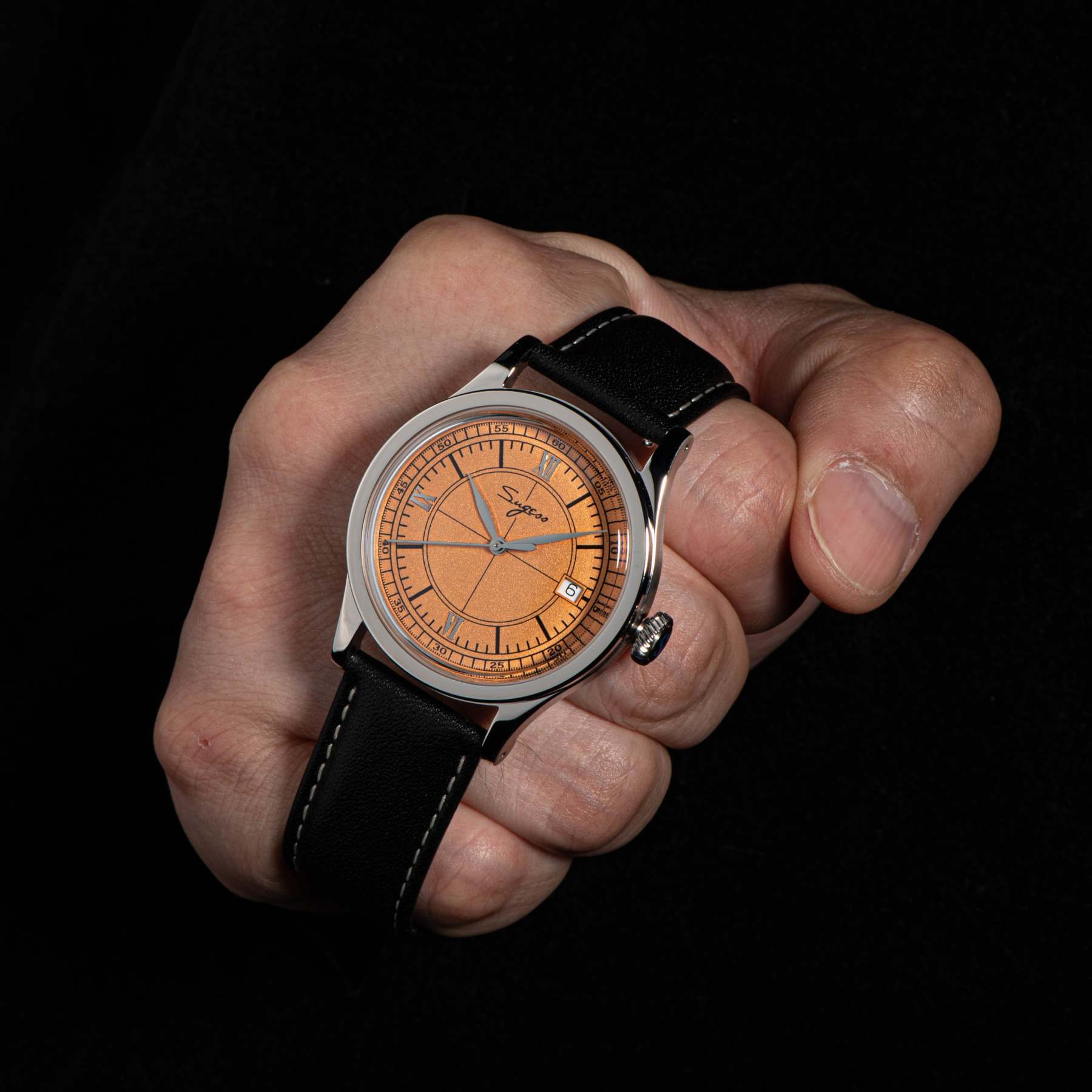 Heritage 411-3B Seagull 2130 Movement  Stainless Steel Case Deep Orange Dial SU4113BOR-TIME.SHOP