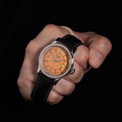 Heritage 411-3B Seagull 2130 Movement  Stainless Steel Case Deep Orange Dial SU4113BOR-TIME.SHOP