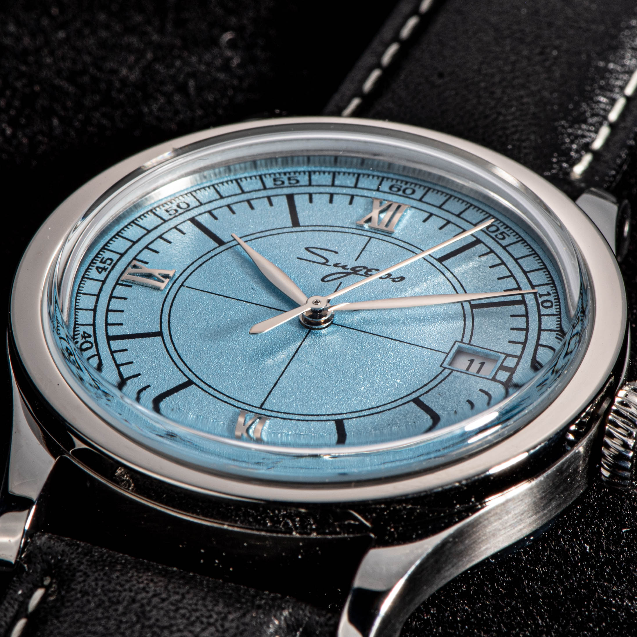 Heritage 411-3B Seagull 2130 Movement  Stainless Steel Case Deep Light Blue Dial SU4113BLB-TIME.SHOP
