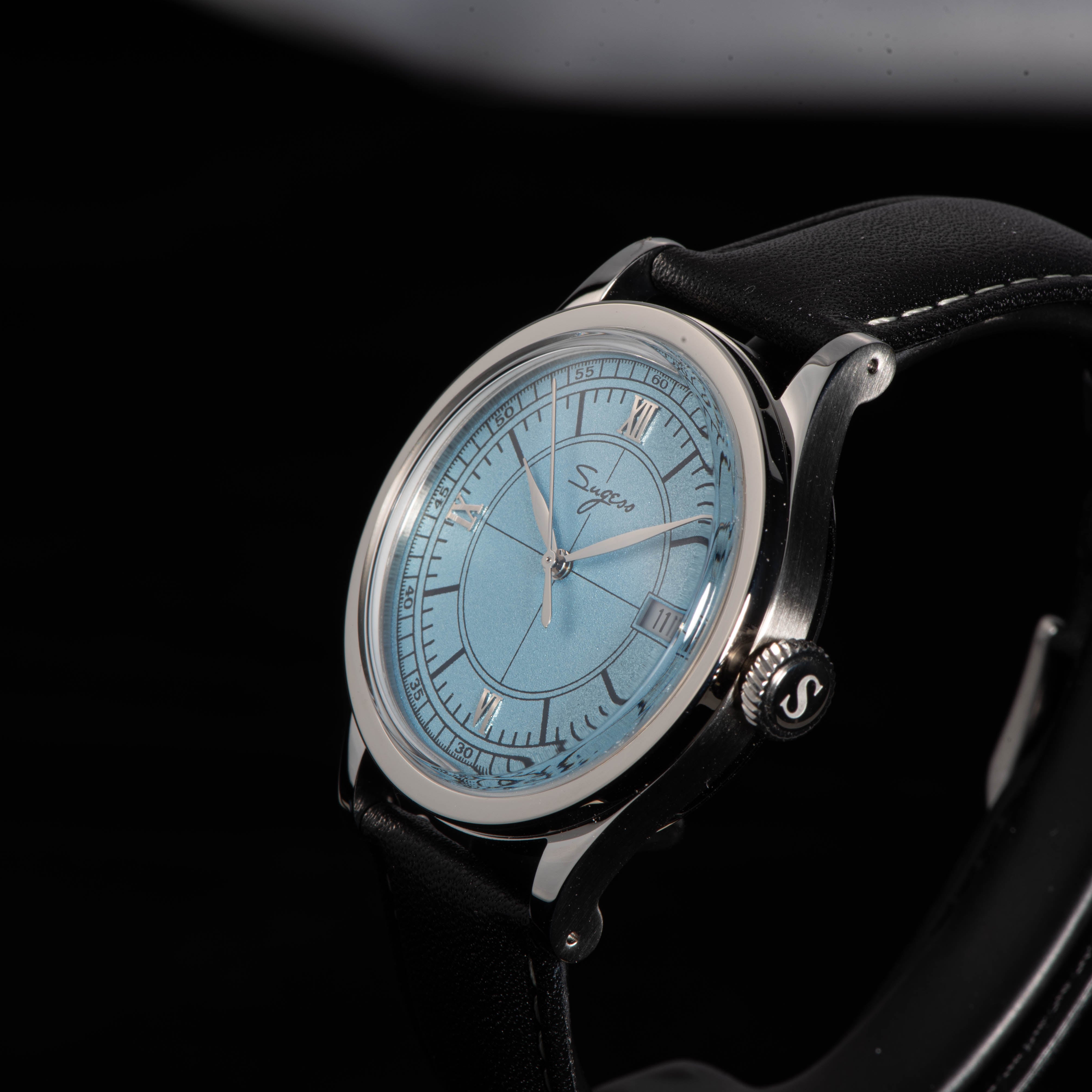 Heritage 411-3B Seagull 2130 Movement  Stainless Steel Case Deep Light Blue Dial SU4113BLB-TIME.SHOP