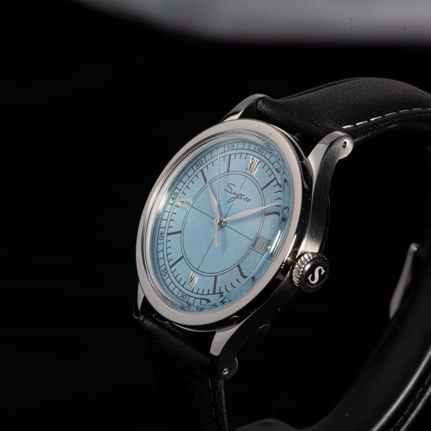 Heritage 411-3B Seagull 2130 Movement  Stainless Steel Case Deep Light Blue Dial SU4113BLB-TIME.SHOP