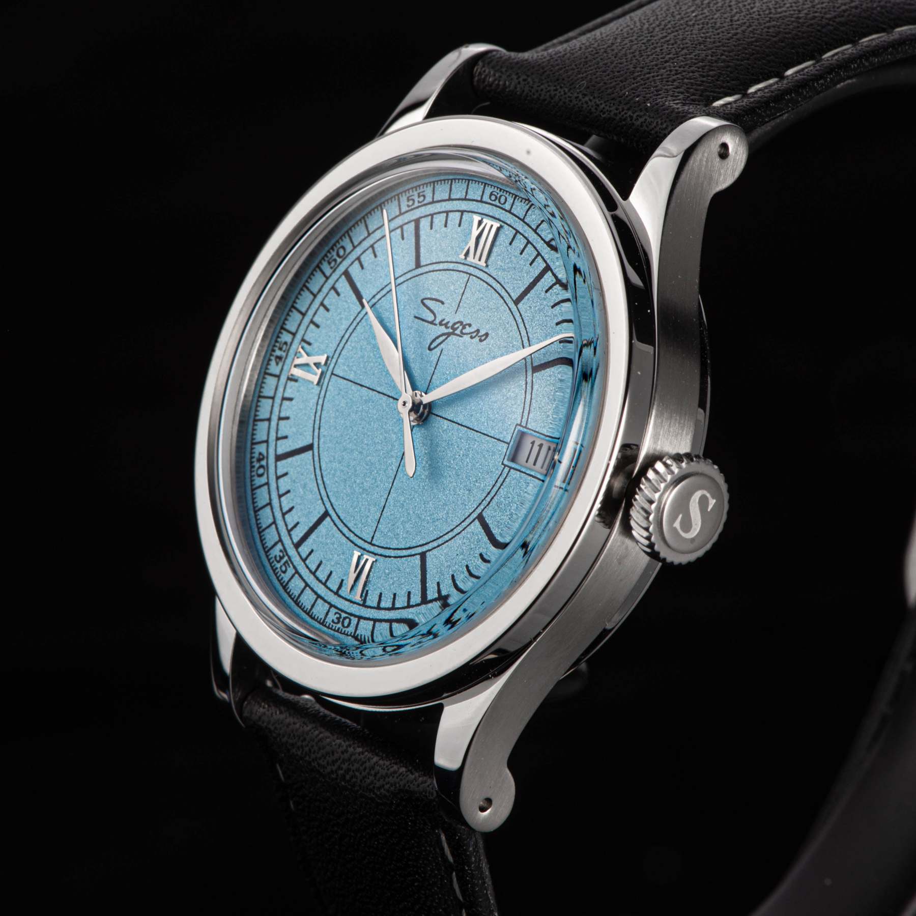 Heritage 411-3B Seagull 2130 Movement  Stainless Steel Case Deep Light Blue Dial SU4113BLB-TIME.SHOP
