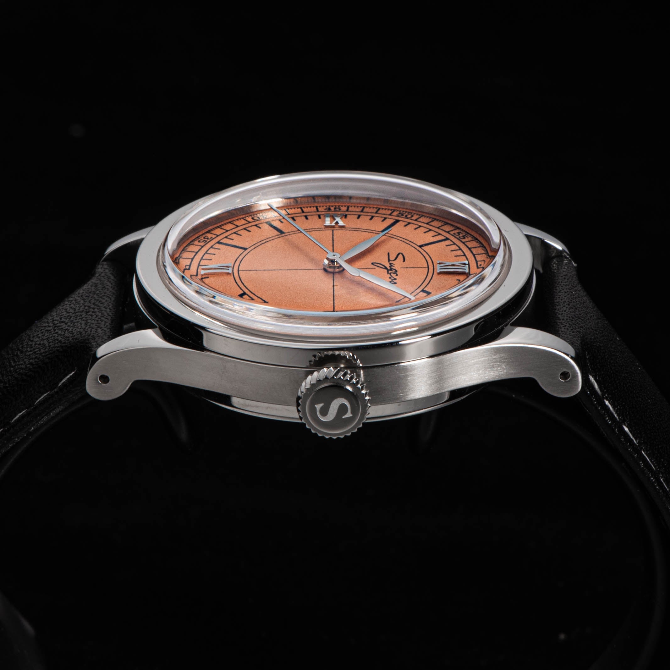 Heritage 411-3B Seagull 2130 Movement  Stainless Steel Case Deep Orange Dial SU4113BOR-TIME.SHOP