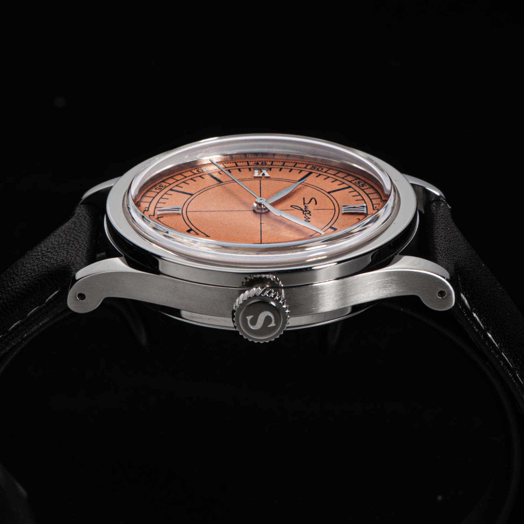 Heritage 411-3B Seagull 2130 Movement  Stainless Steel Case Deep Orange Dial SU4113BOR-TIME.SHOP