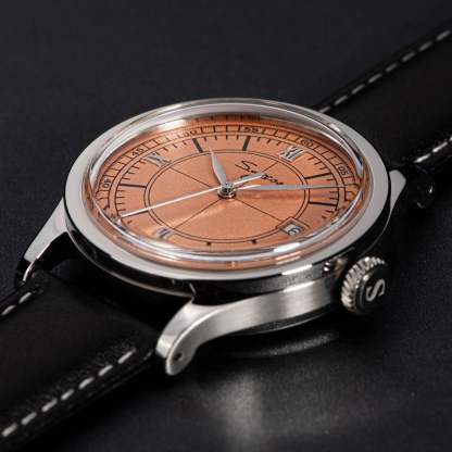 Heritage 411-3B Seagull 2130 Movement  Stainless Steel Case Deep Orange Dial SU4113BOR-TIME.SHOP