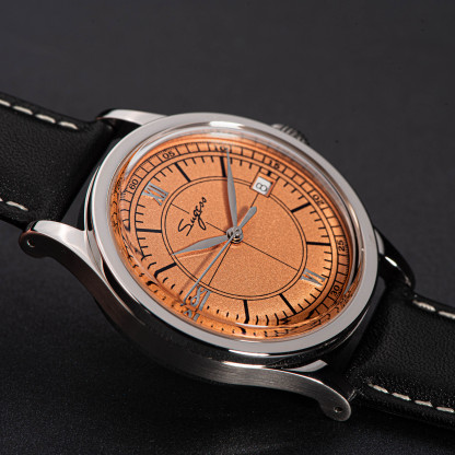 Heritage 411-3B Seagull 2130 Movement  Stainless Steel Case Deep Orange Dial SU4113BOR-TIME.SHOP