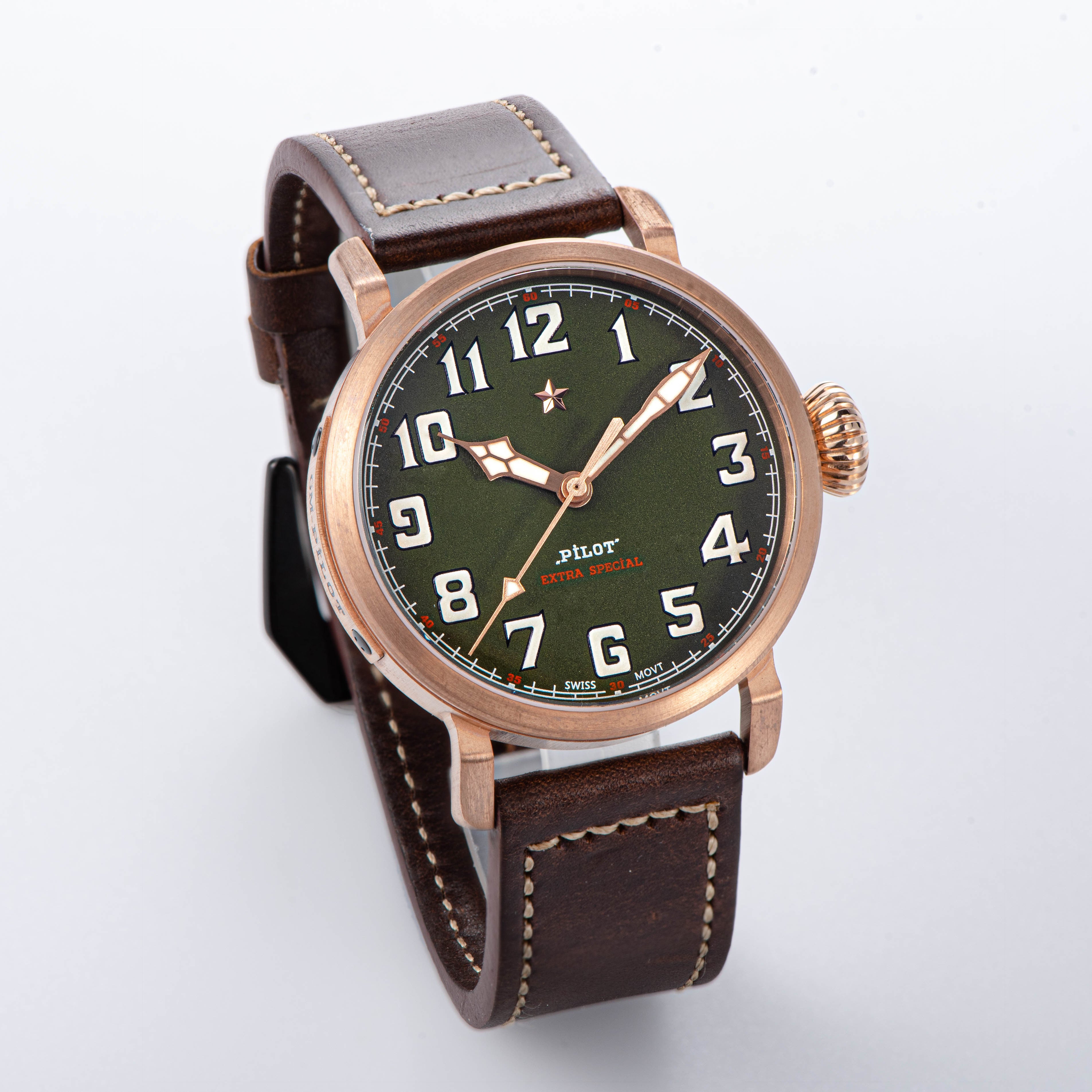 Pilot Master SUPILOT008 Green Dial ST2130 Movement-TIME.SHOP