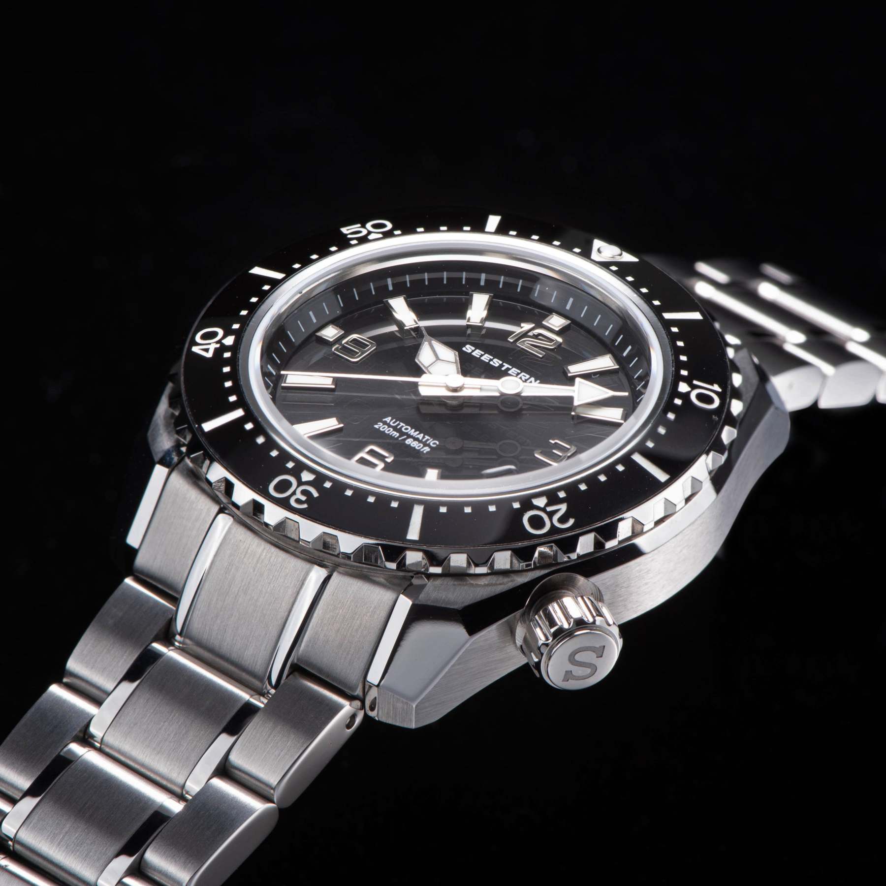 Seestern 416 Professional Diver Watch S416BK Black Dial-TIME.SHOP