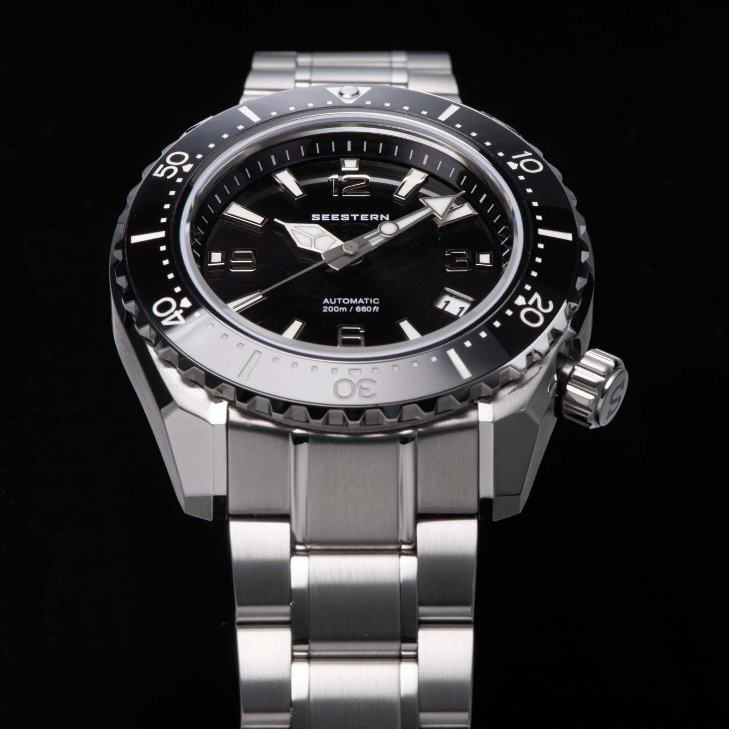 Seestern 416 Professional Diver Watch S416BK Black Dial-TIME.SHOP