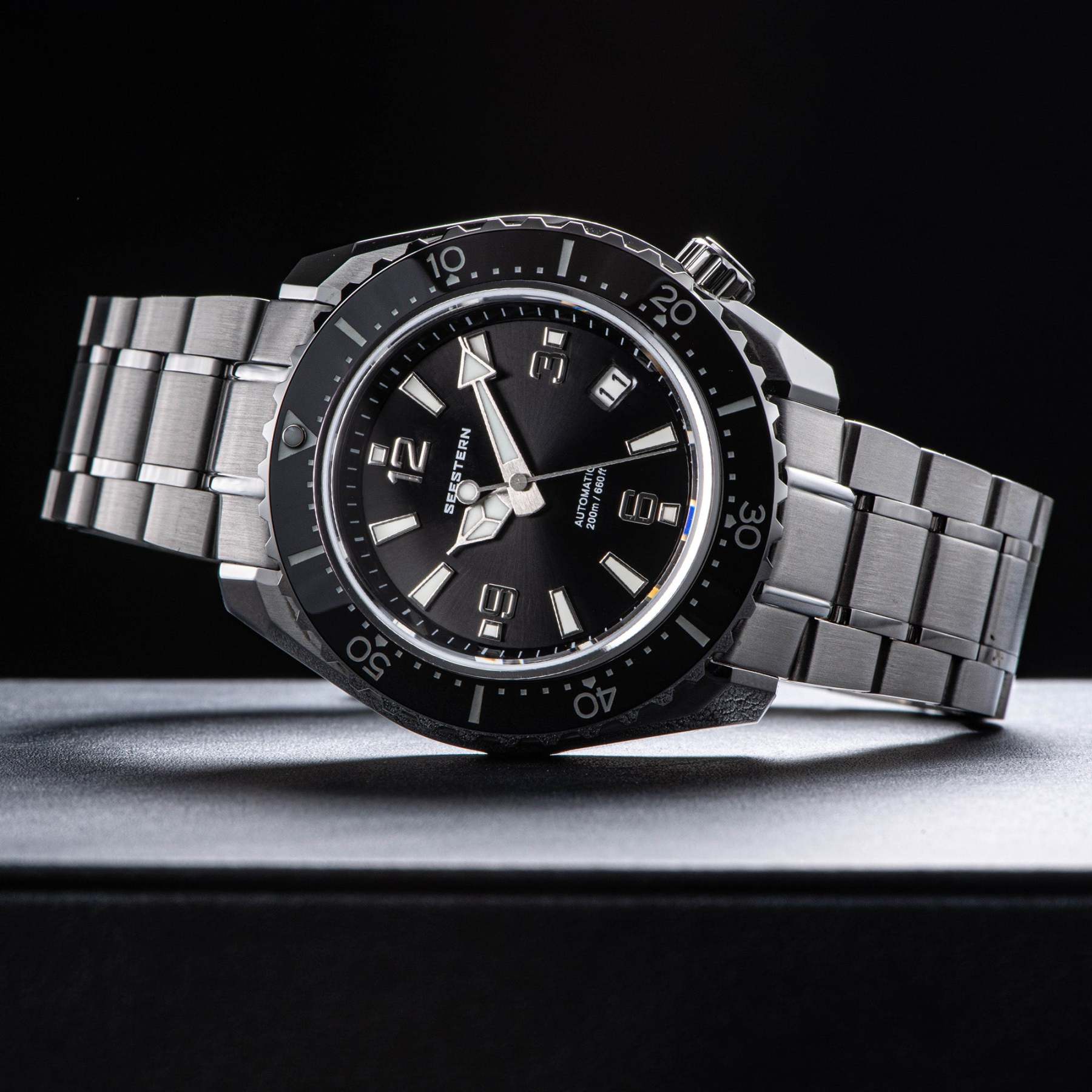 Seestern 416 Professional Diver Watch S416BK Black Dial-TIME.SHOP