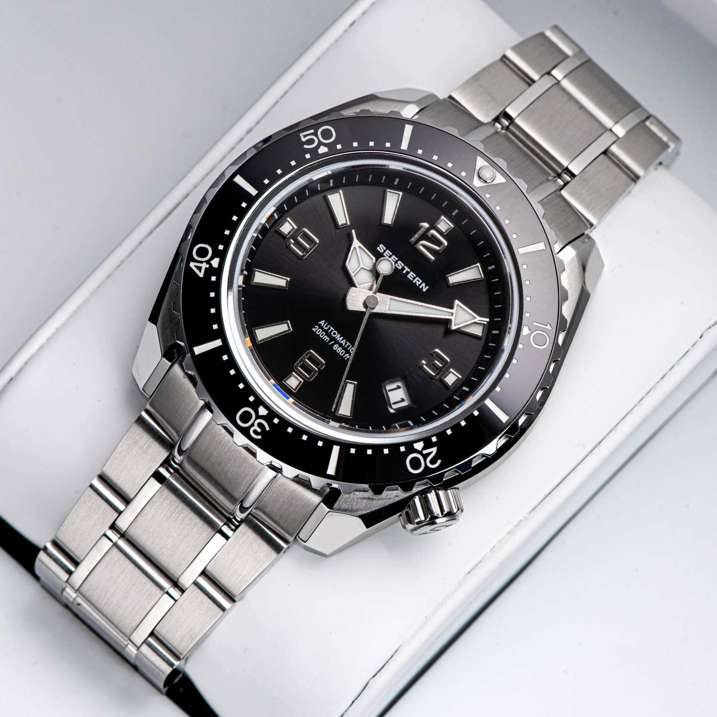 Seestern 416 Professional Diver Watch S416BK Black Dial-TIME.SHOP