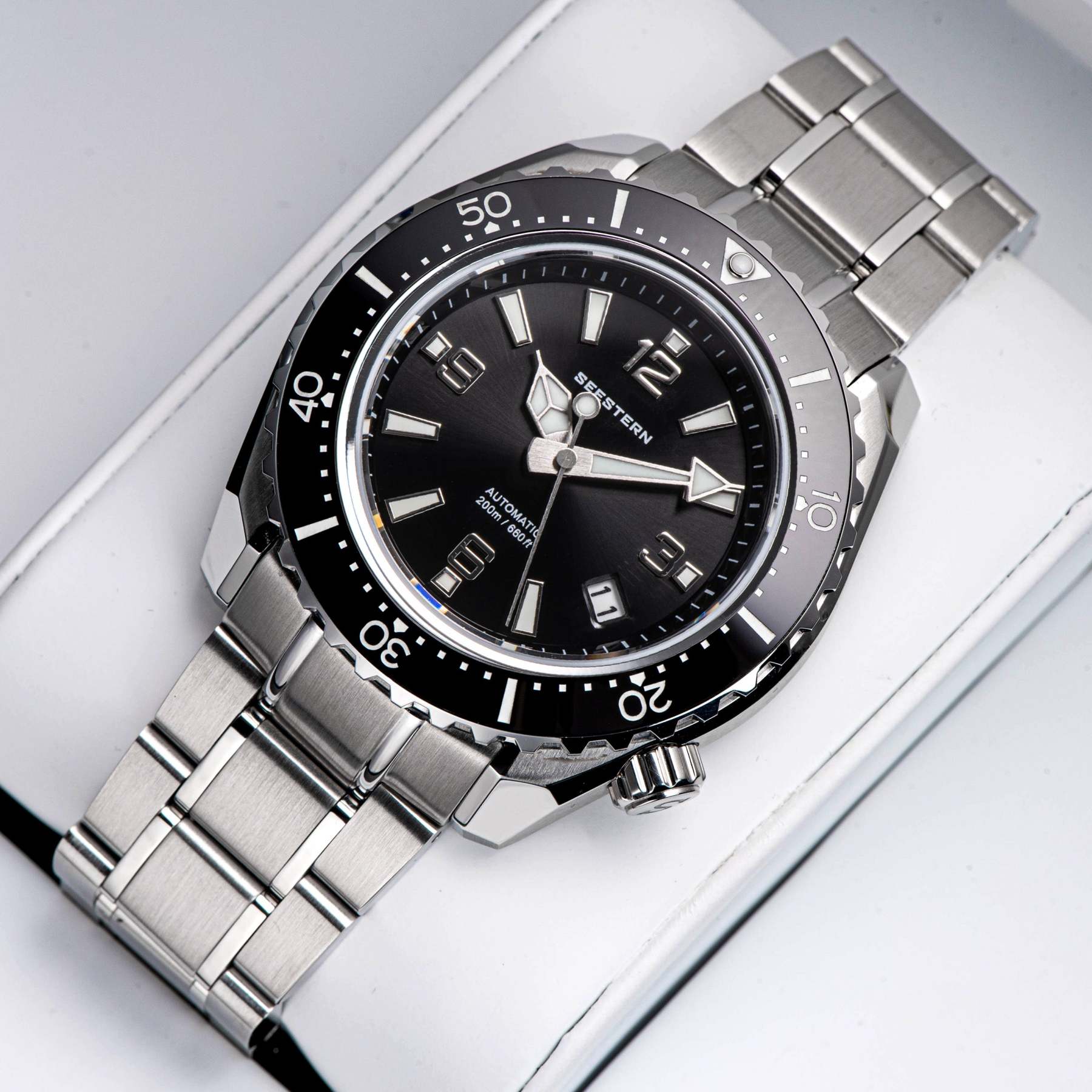 Seestern 416 Professional Diver Watch S416BK Black Dial-TIME.SHOP