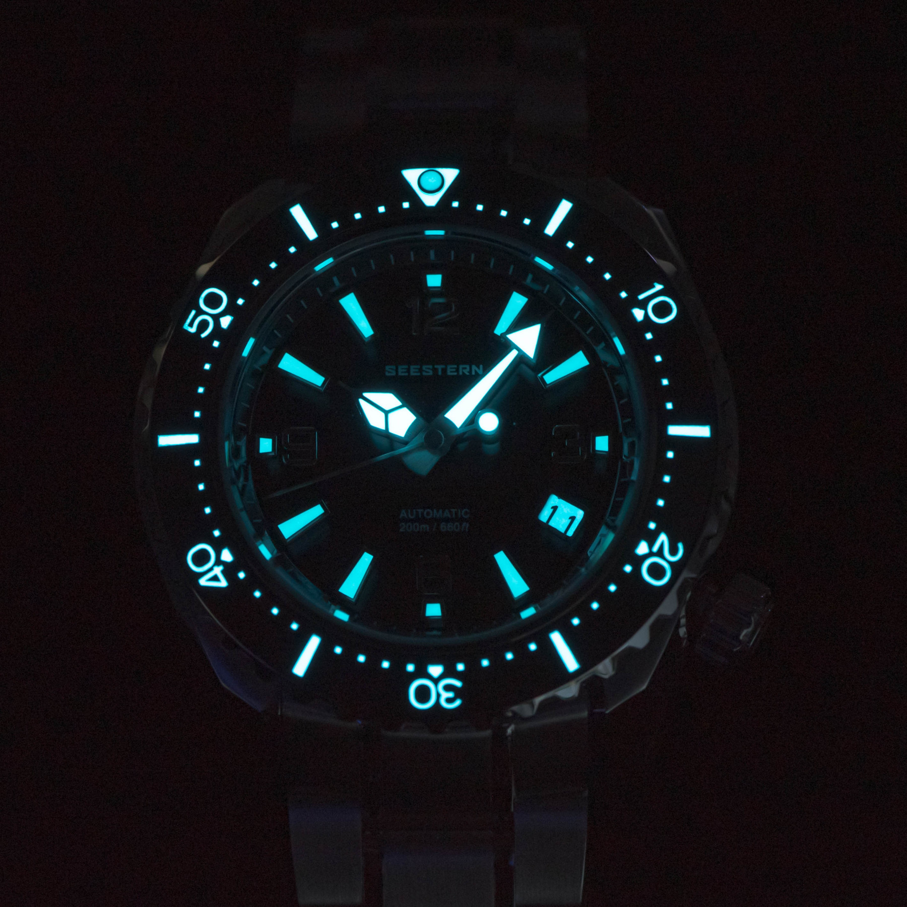 Seestern 416 Professional Diver Watch S416BK Black Dial-TIME.SHOP