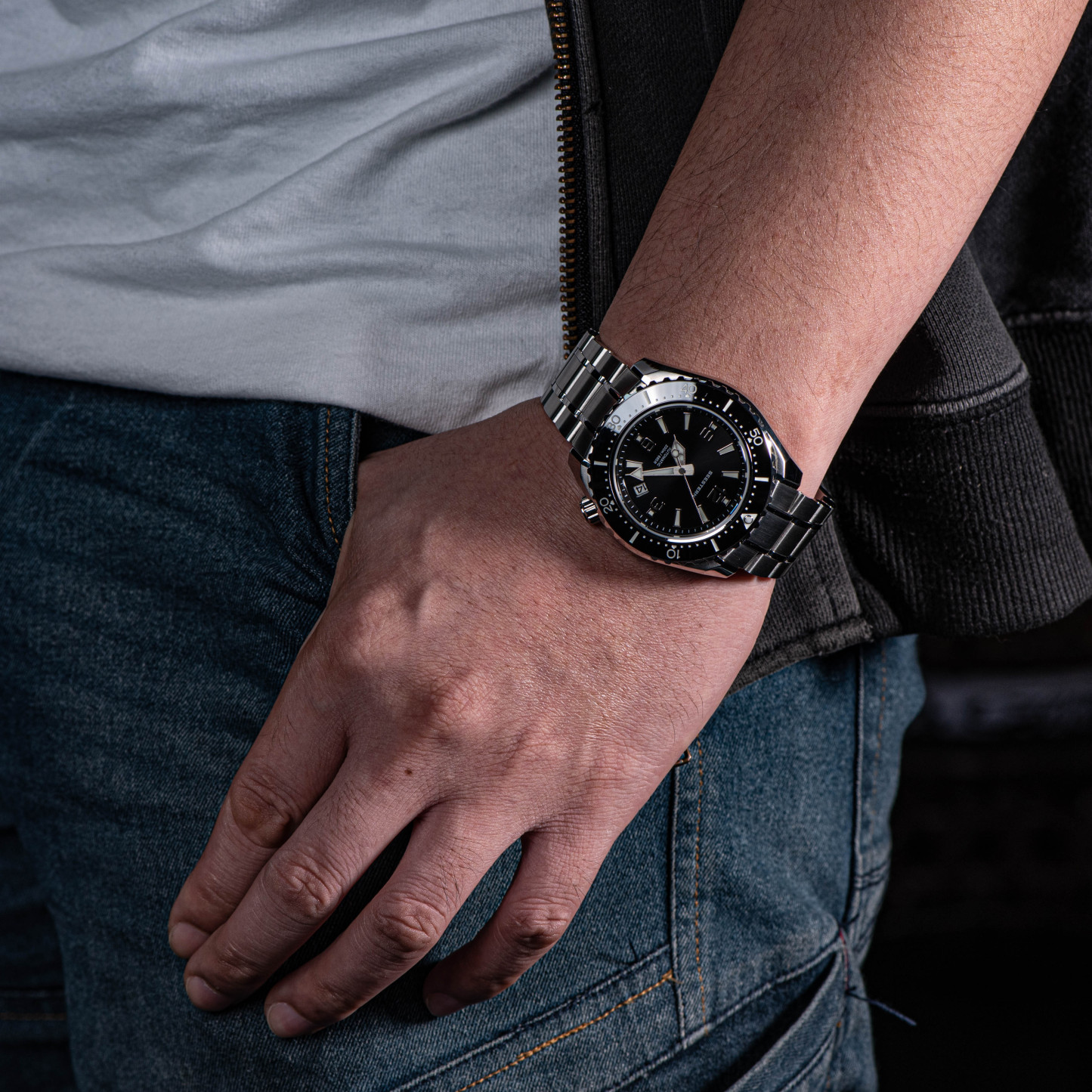 Seestern 416 Professional Diver Watch S416BK Black Dial-TIME.SHOP