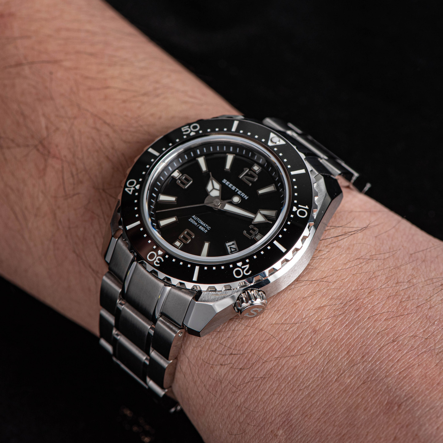 Seestern 416 Professional Diver Watch S416BK Black Dial-TIME.SHOP