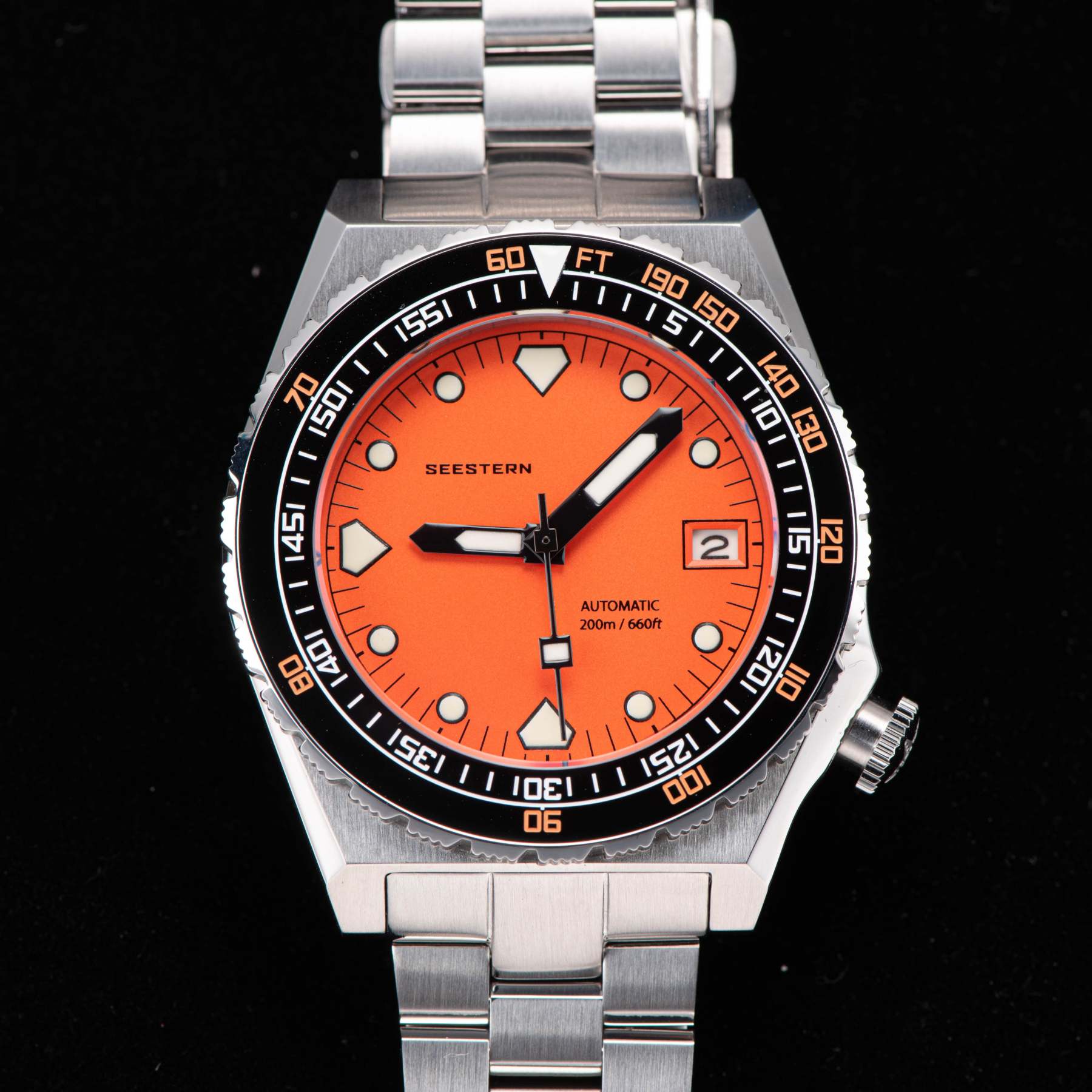 Seestern Vintage 407 600T Orange Dial Ceramic Bezel-TIME.SHOP