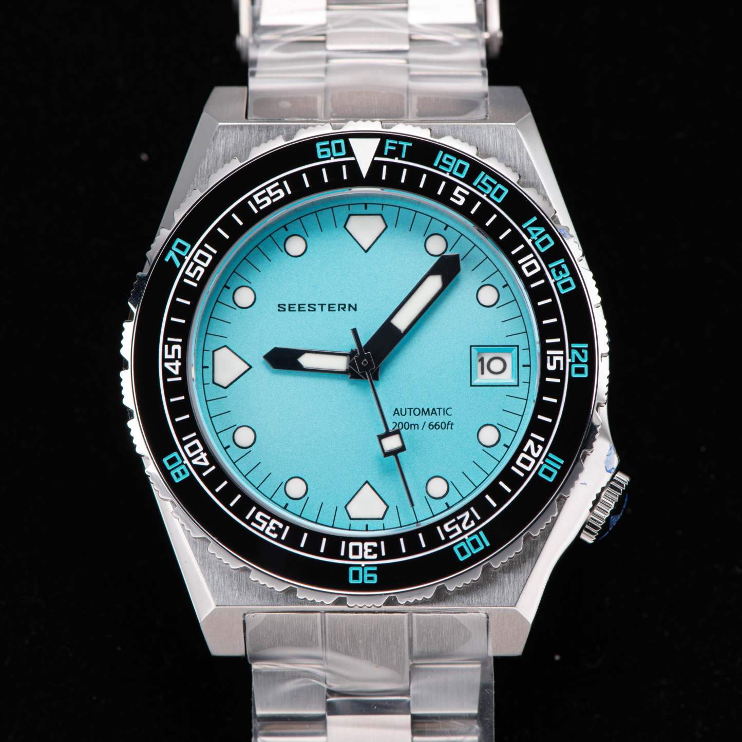 Seestern Vintage 407 600T Light Blue Dial Ceramic Bezel-TIME.SHOP