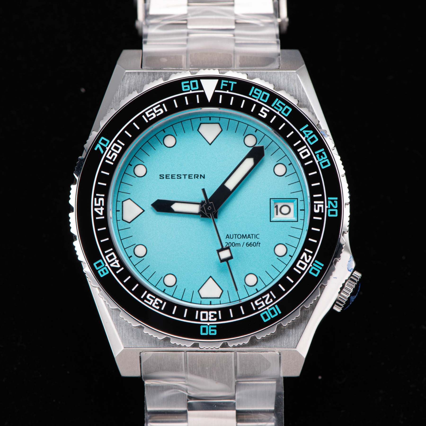 Seestern Vintage 407 600T Light Blue Dial Ceramic Bezel-TIME.SHOP