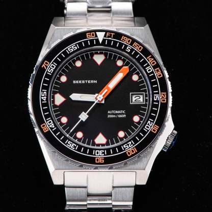Seestern Vintage 407 600T Black Dial Ceramic Bezel-TIME.SHOP
