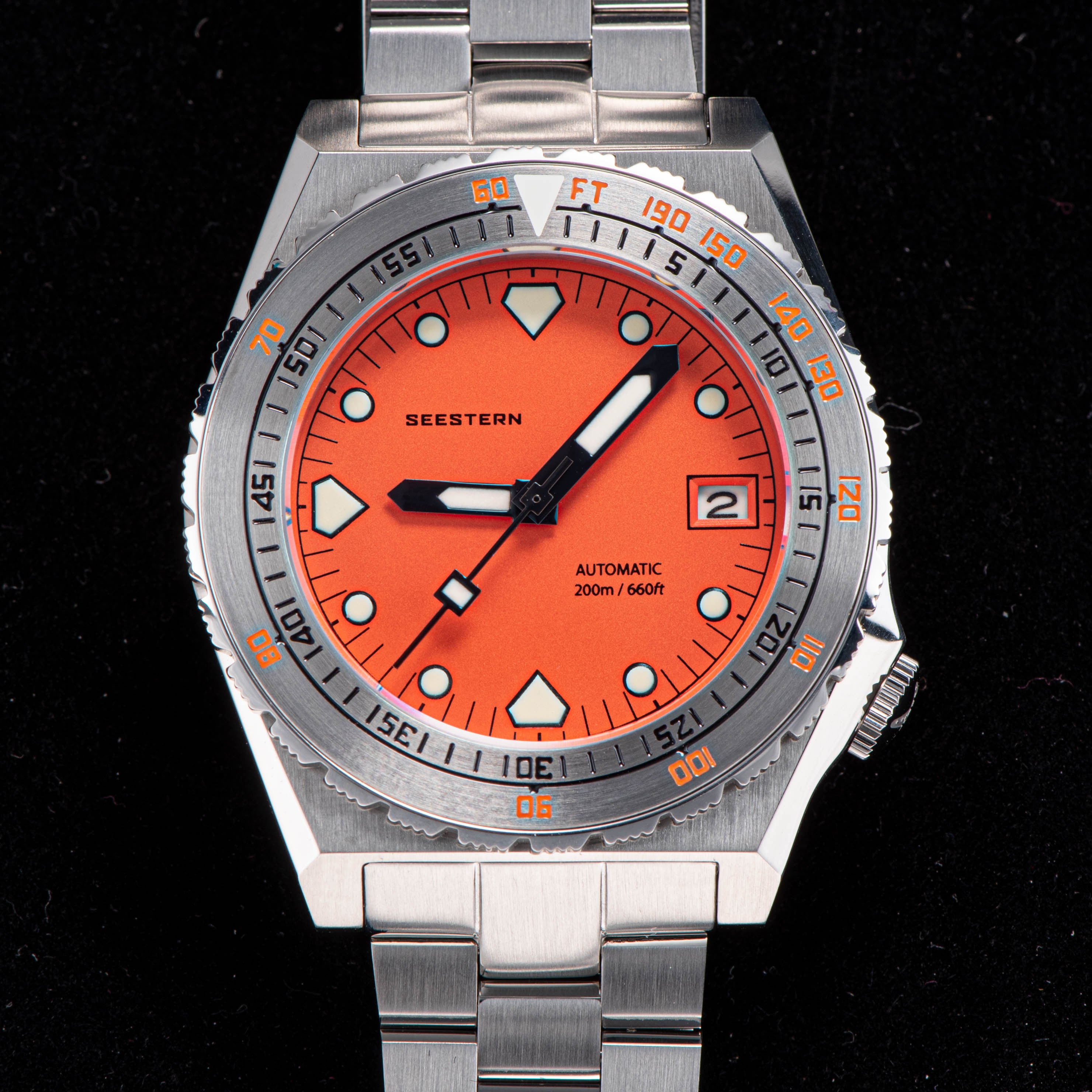Seestern Vintage 407 600T Orange Dial Ceramic Bezel-TIME.SHOP