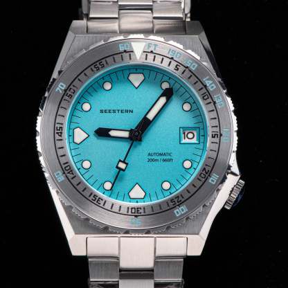 Seestern Vintage 407 600T Light Blue Dial Ceramic Bezel-TIME.SHOP