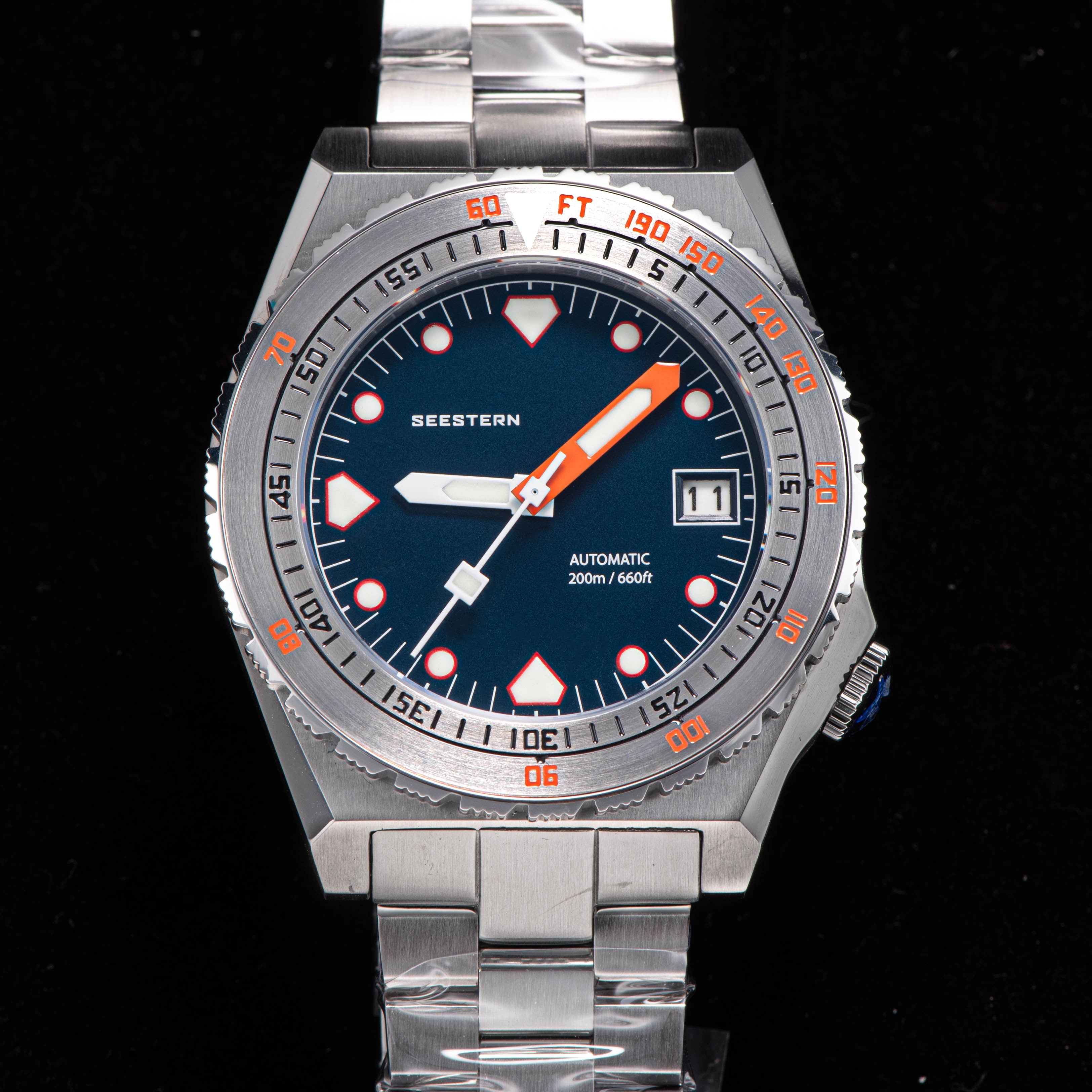 Seestern Vintage 407 600T Deep Blue Dial Ceramic Bezel-TIME.SHOP