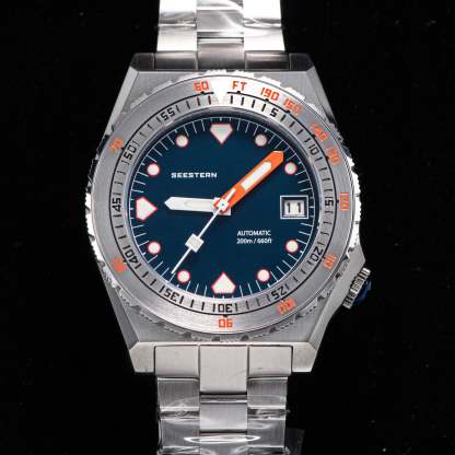 Seestern Vintage 407 600T Deep Blue Dial Ceramic Bezel-TIME.SHOP