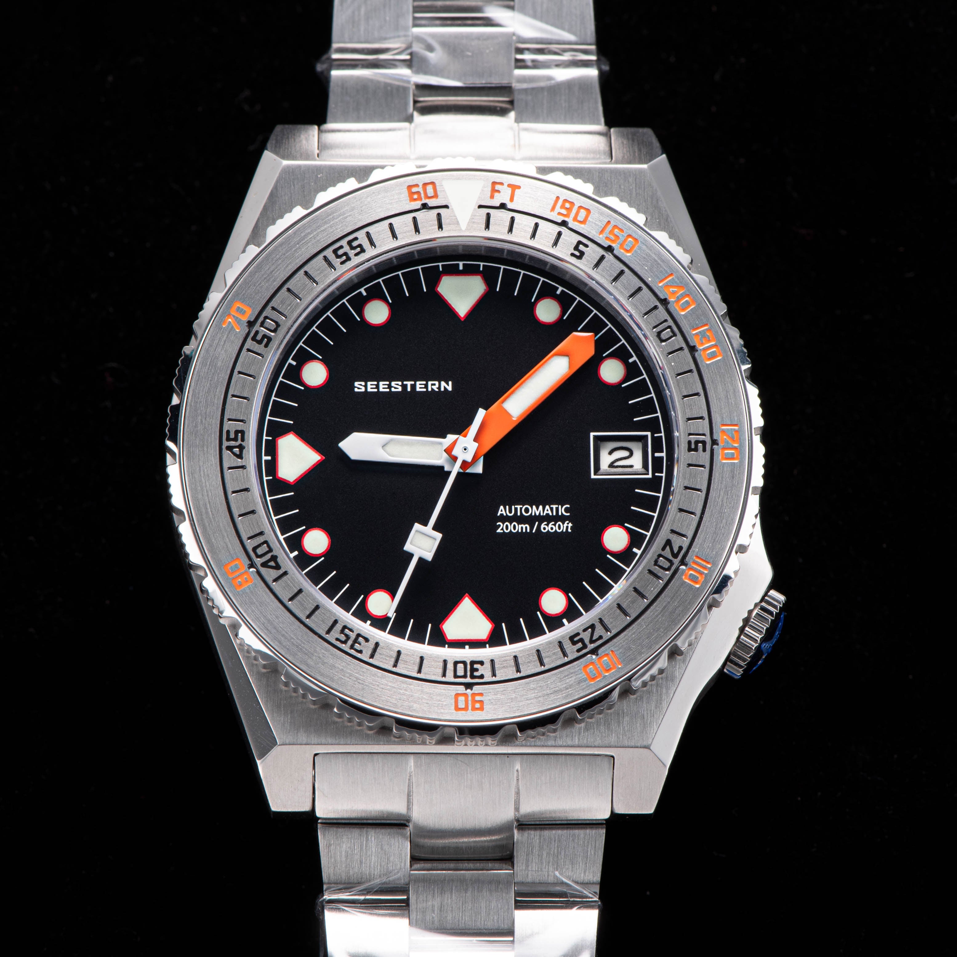 Seestern Vintage 407 600T Black Dial Ceramic Bezel-TIME.SHOP