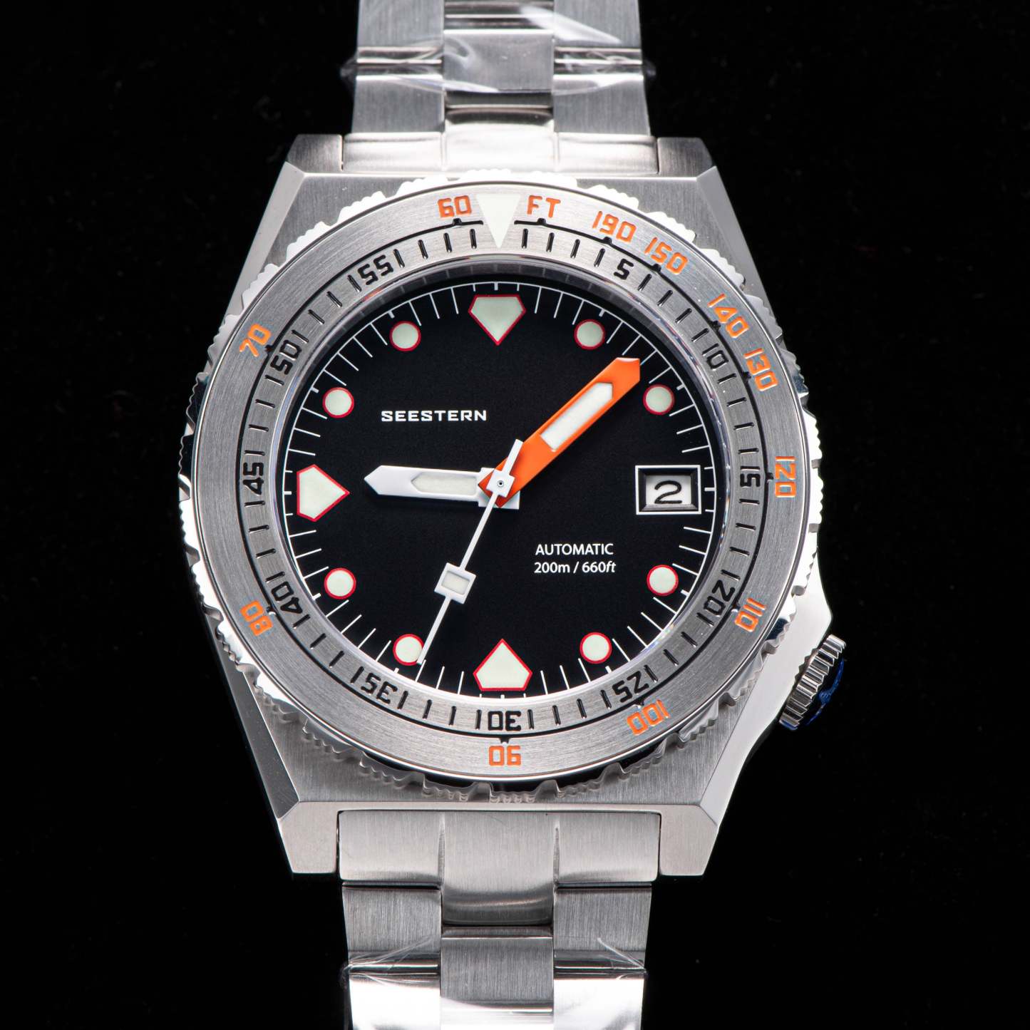 Seestern Vintage 407 600T Black Dial Ceramic Bezel-TIME.SHOP