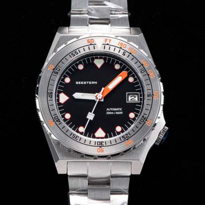 Seestern Vintage 407 600T Black Dial Ceramic Bezel-TIME.SHOP