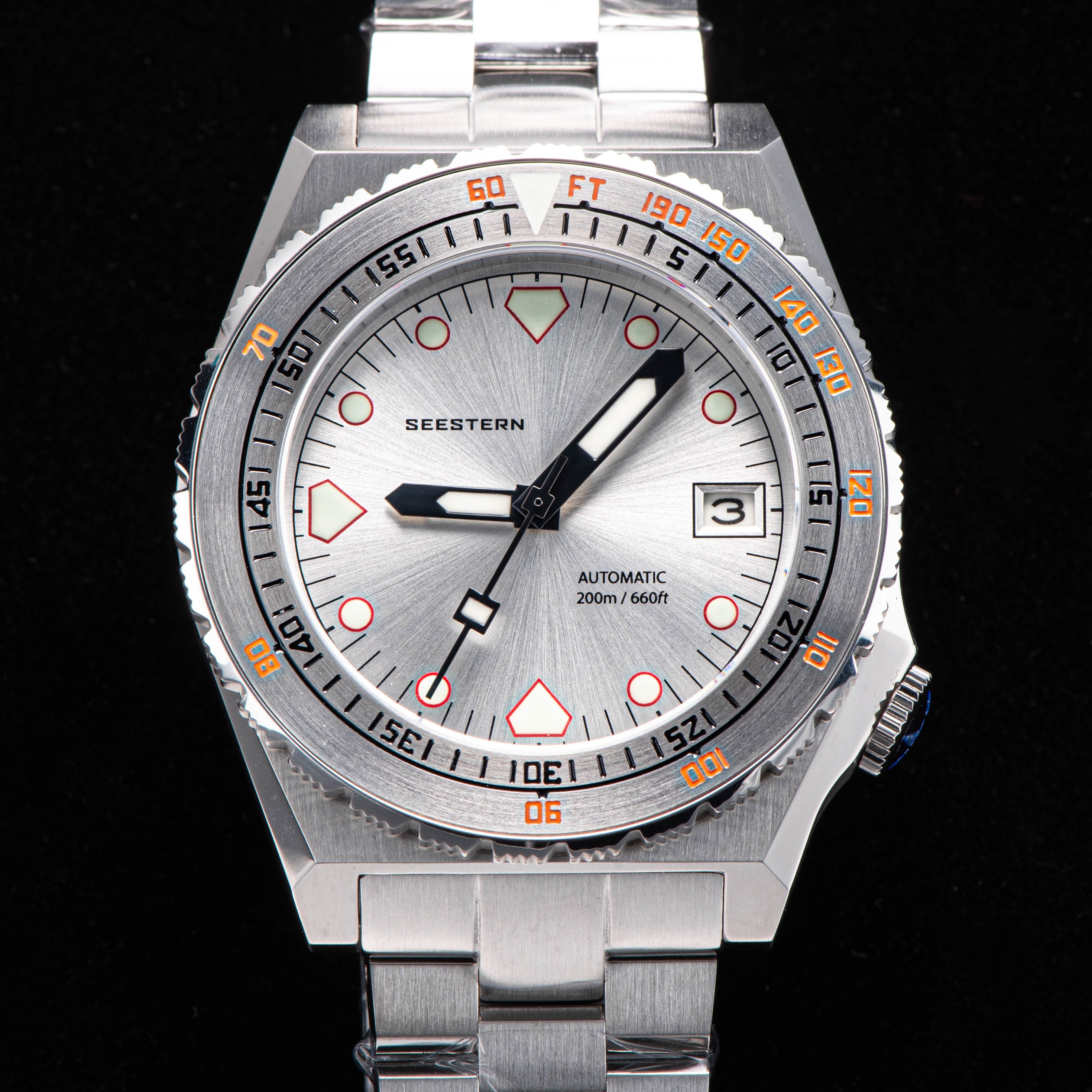 Seestern Vintage 407 600T Silver Dial Ceramic Bezel-TIME.SHOP