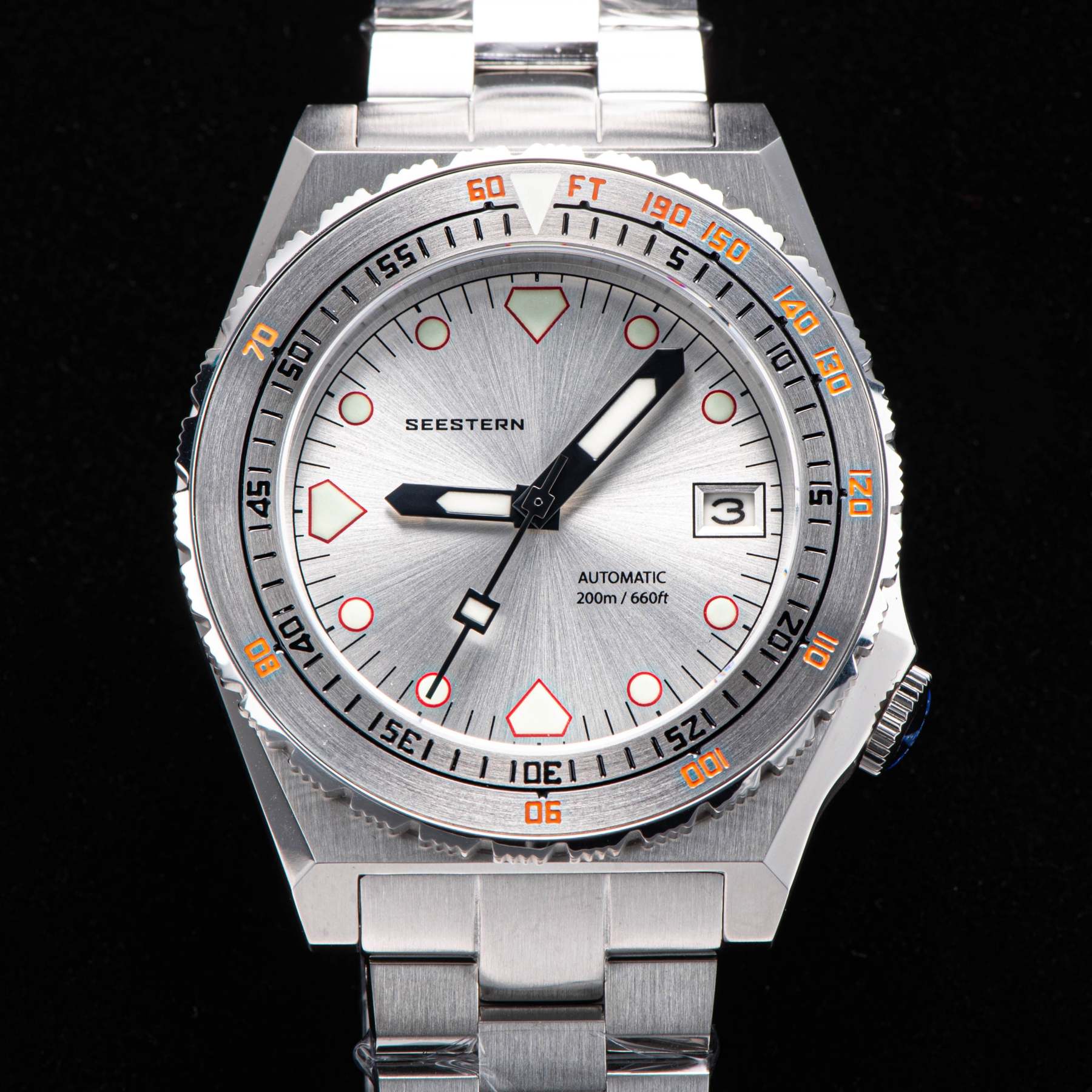 Seestern Vintage 407 600T Silver Dial Ceramic Bezel-TIME.SHOP