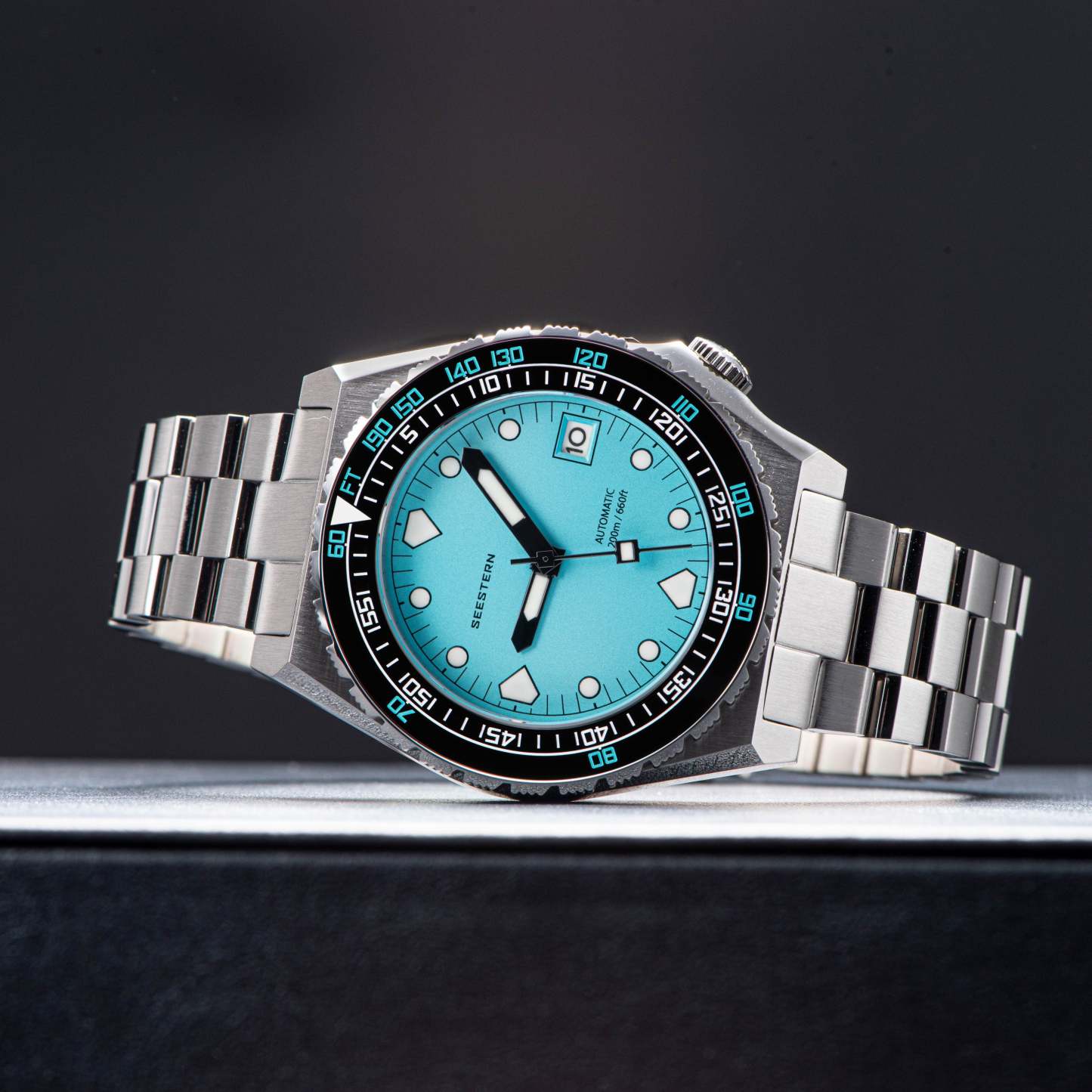 Seestern Vintage 407 600T Light Blue Dial Ceramic Bezel-TIME.SHOP